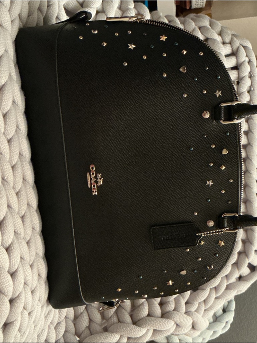 Coach bag Black Silver Star & Stud Accents